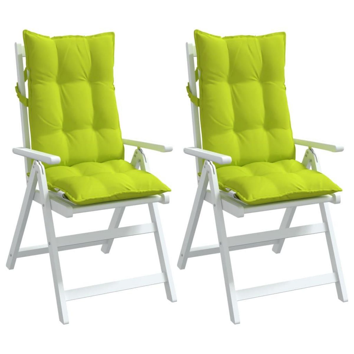 VIDAXL Coussins de chaise a dossier haut lot de 2 vert vif