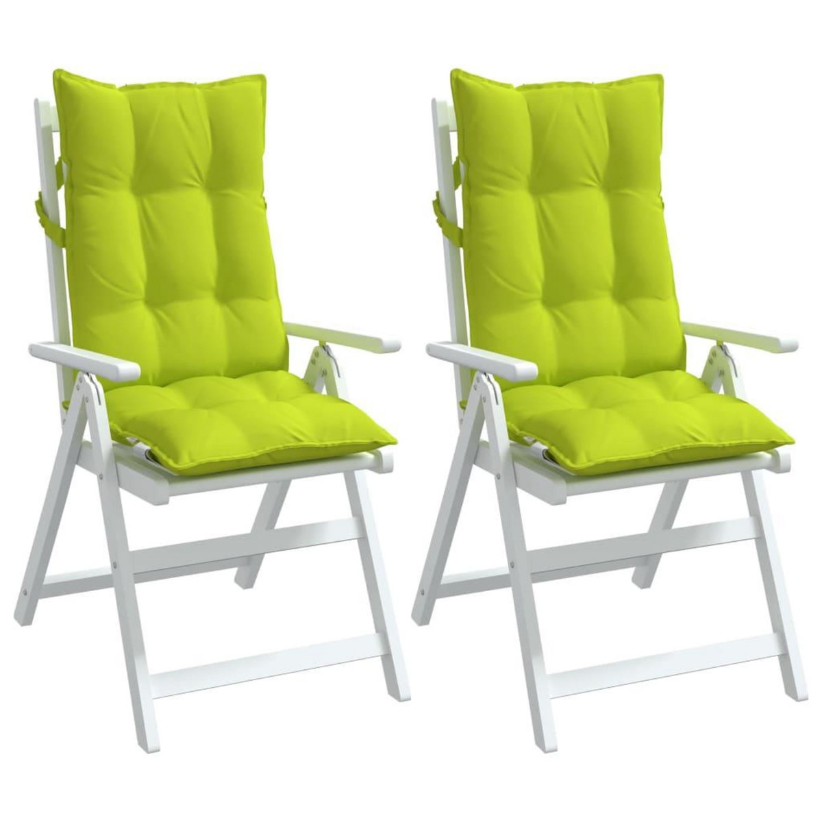 VIDAXL Coussins de chaise a dossier haut lot de 2 vert vif