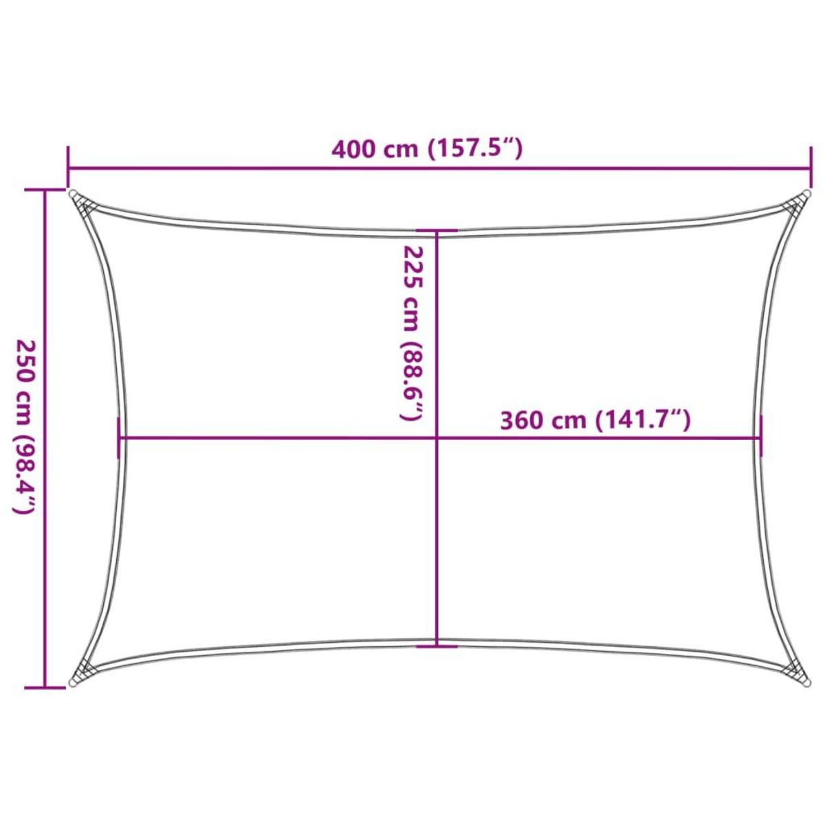 VIDAXL Voile d'ombrage 160 g/m^2 Blanc 2,5x4 m PEHD