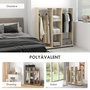 Voir la diapositive 5 : HOMCOM Armoire penderie meuble de rangement mobile 6 roulettes 120L x 40l x 128H cm panneaux de particules aspect bois chêne