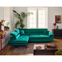Voir la diapositive 1 : BEST MOBILIER Dimas - canapé d'angle gauche 5 places - convertible avec coffre et têtières réglables - en velours