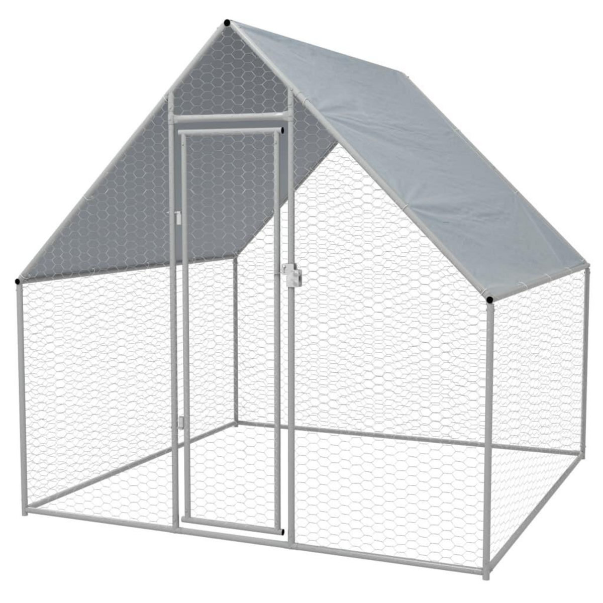 VIDAXL Cage exterieure pour poulets Acier galvanise 2 x 2 x 1,92 m