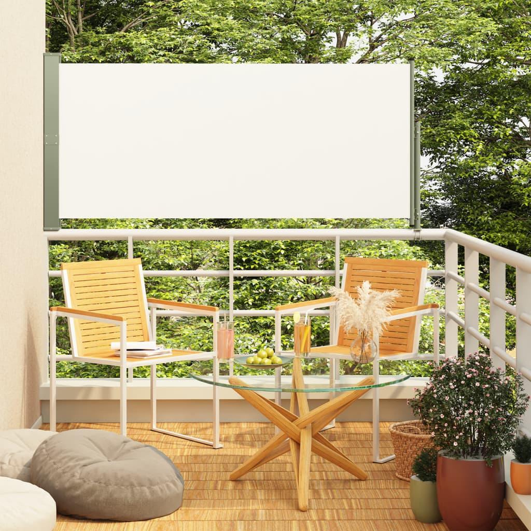 Voir la diapositive 1 : VIDAXL Auvent lateral retractable de patio 140x300 cm Creme