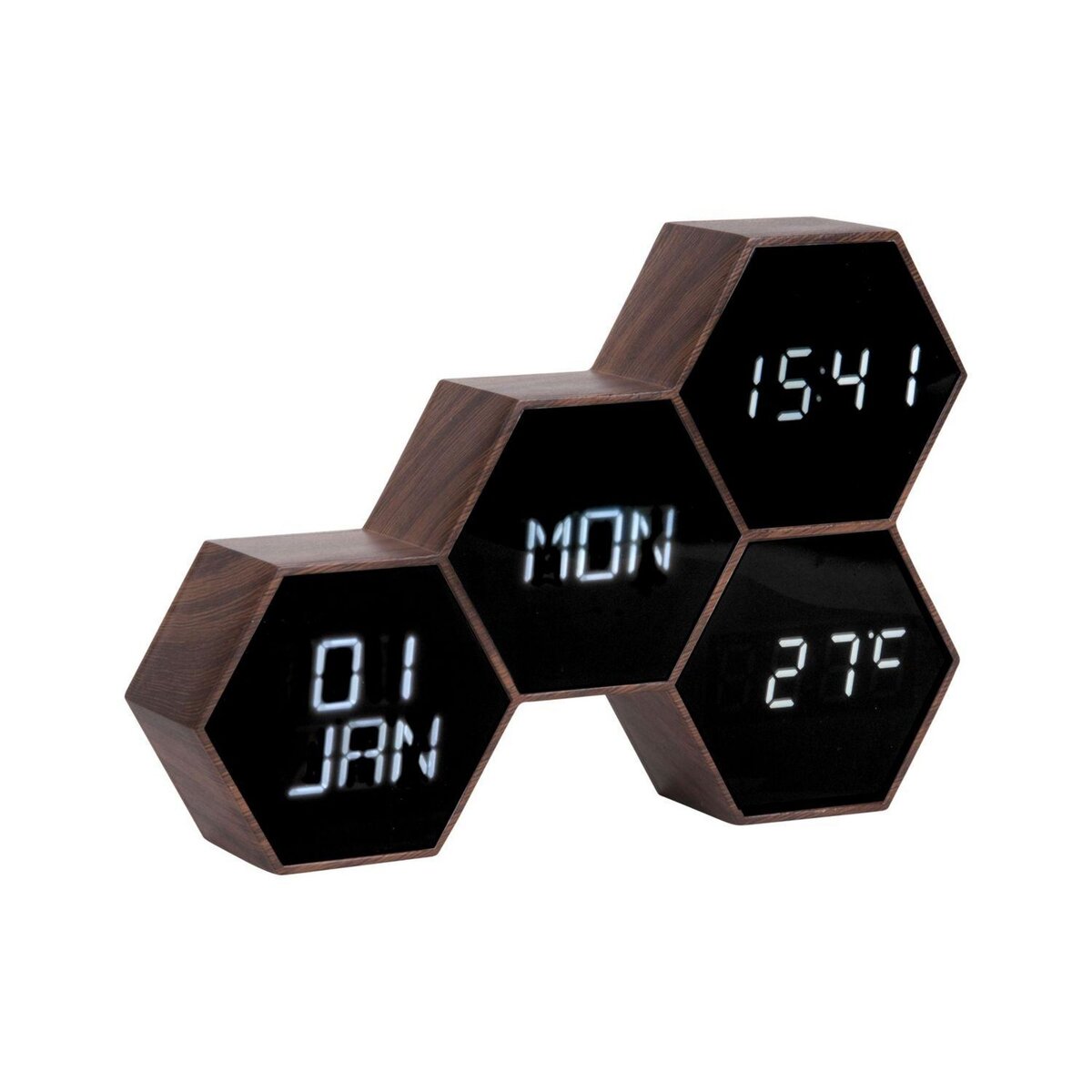 Karlsson Réveil Six 4 facettes hexagonale