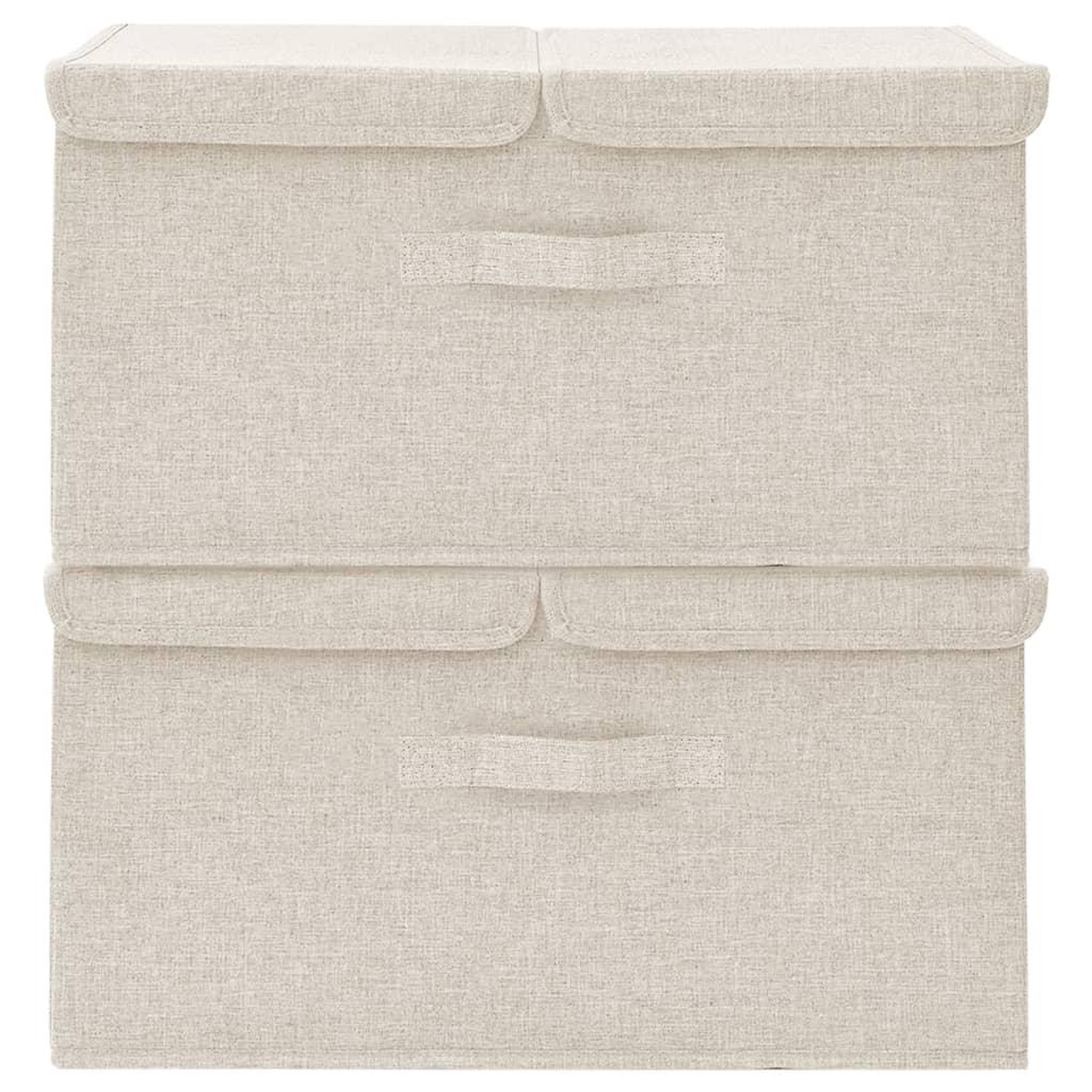 Voir la diapositive 3 : VIDAXL Boîtes de rangement 2 pcs Tissu 50x30x25 cm Creme