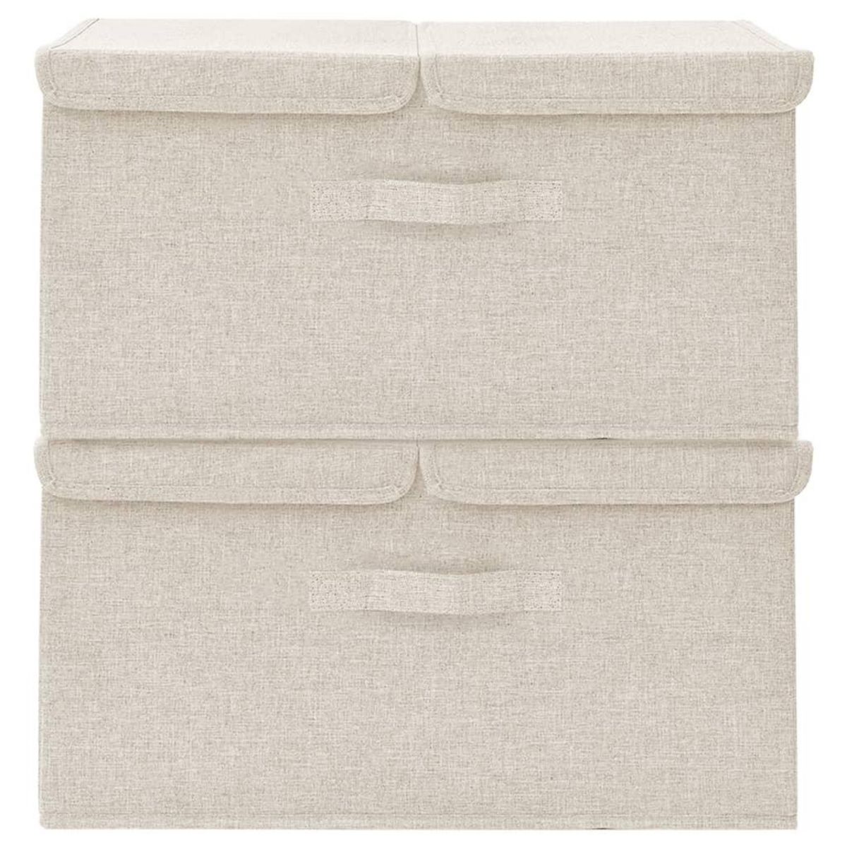 VIDAXL Boîtes de rangement 2 pcs Tissu 50x30x25 cm Creme