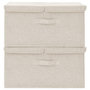 Voir la diapositive 3 : VIDAXL Boîtes de rangement 2 pcs Tissu 50x30x25 cm Creme