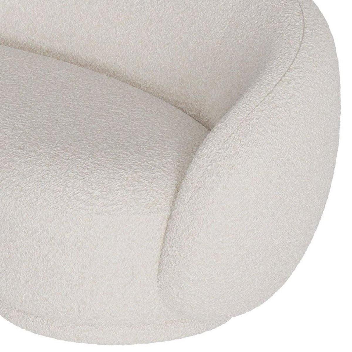 Rendez vous déco Canapé 3 places en tissu bouclé blanc-Nova