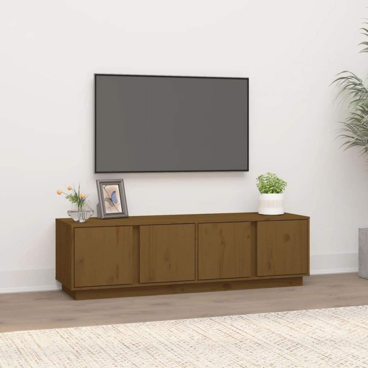 VIDAXL Meuble TV Marron miel 140x40x40 cm Bois de pin massif