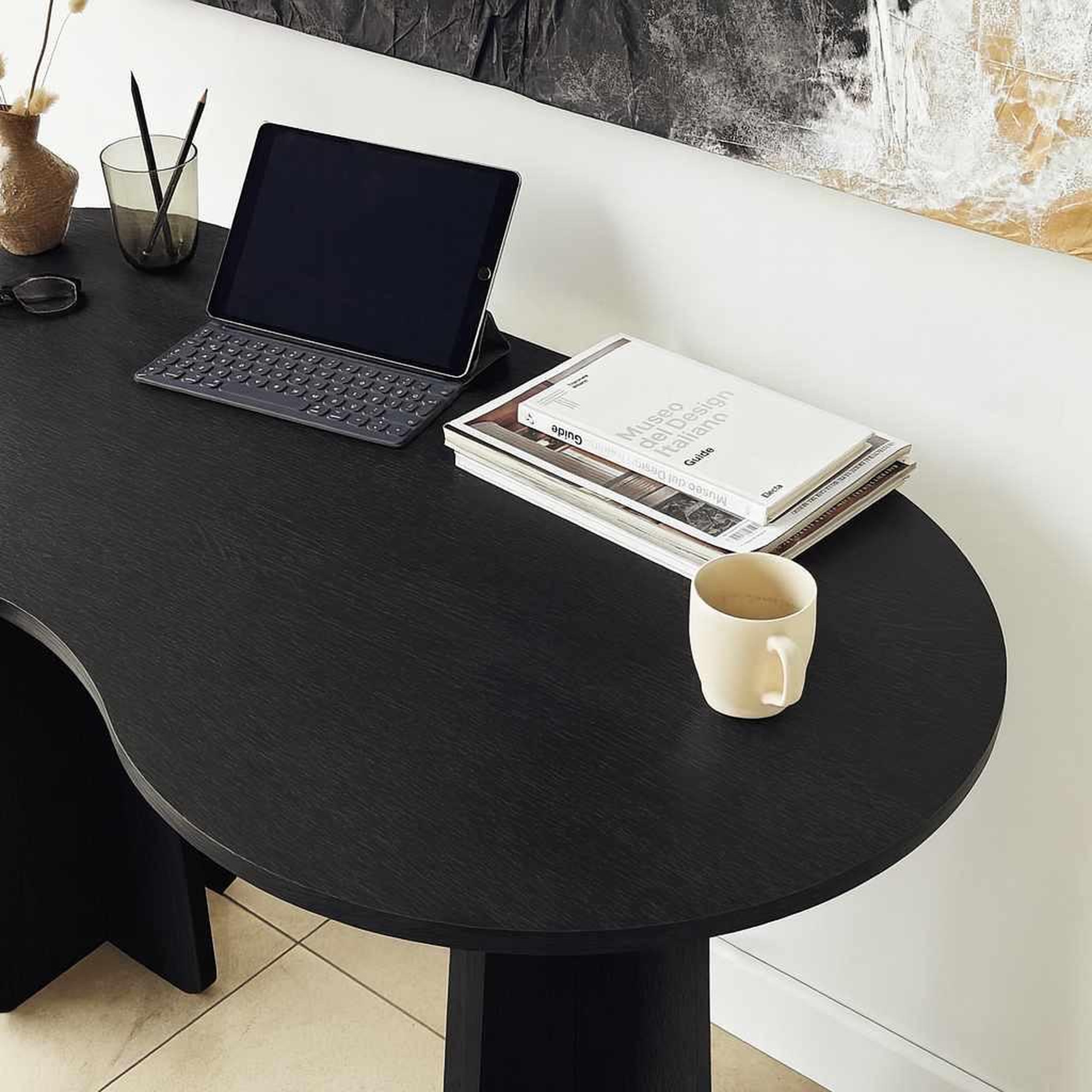 Voir la diapositive 4 : Habitat et Jardin Bureau en bois  infini  120 x 60 x 75 cm - noir