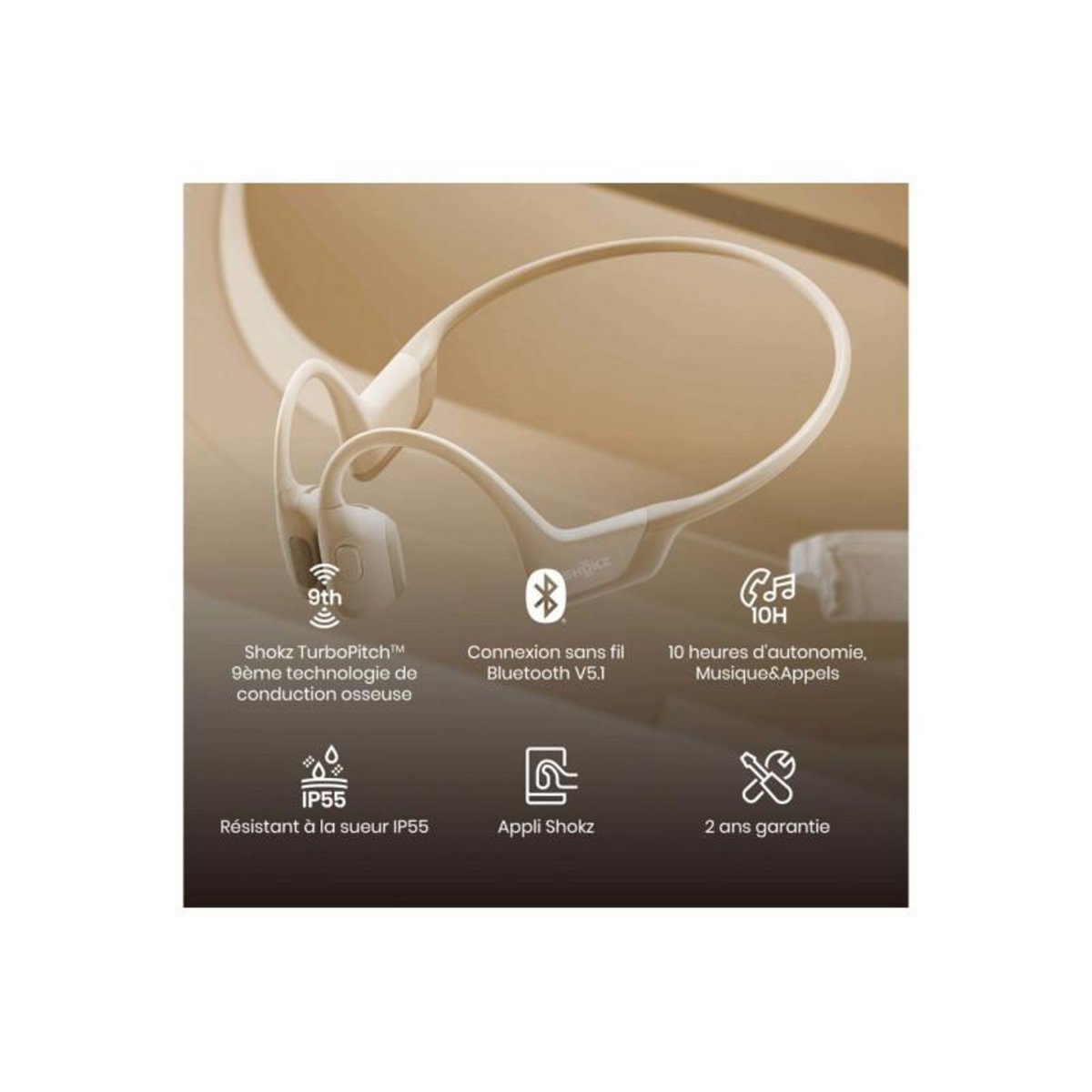 SHOKZ Casque audio Shokz OPENRUN PRO BEIGE