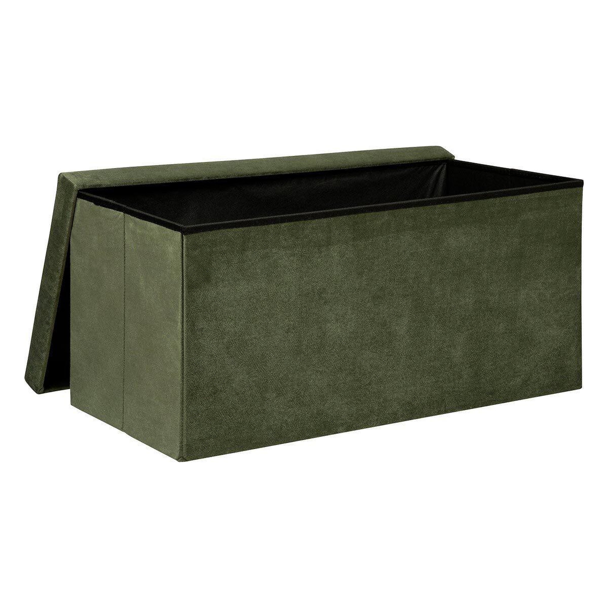 Voir la diapositive 2 : ATMOSPHERA Banquette coffre pliable en velours  lilou  76cm kaki