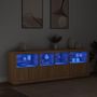 Voir la diapositive 3 : VIDAXL Buffet avec lumieres LED chene sonoma 202x37x67 cm