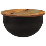 VIDAXL Table basse noir 50x27 cm bois de recuperation massif