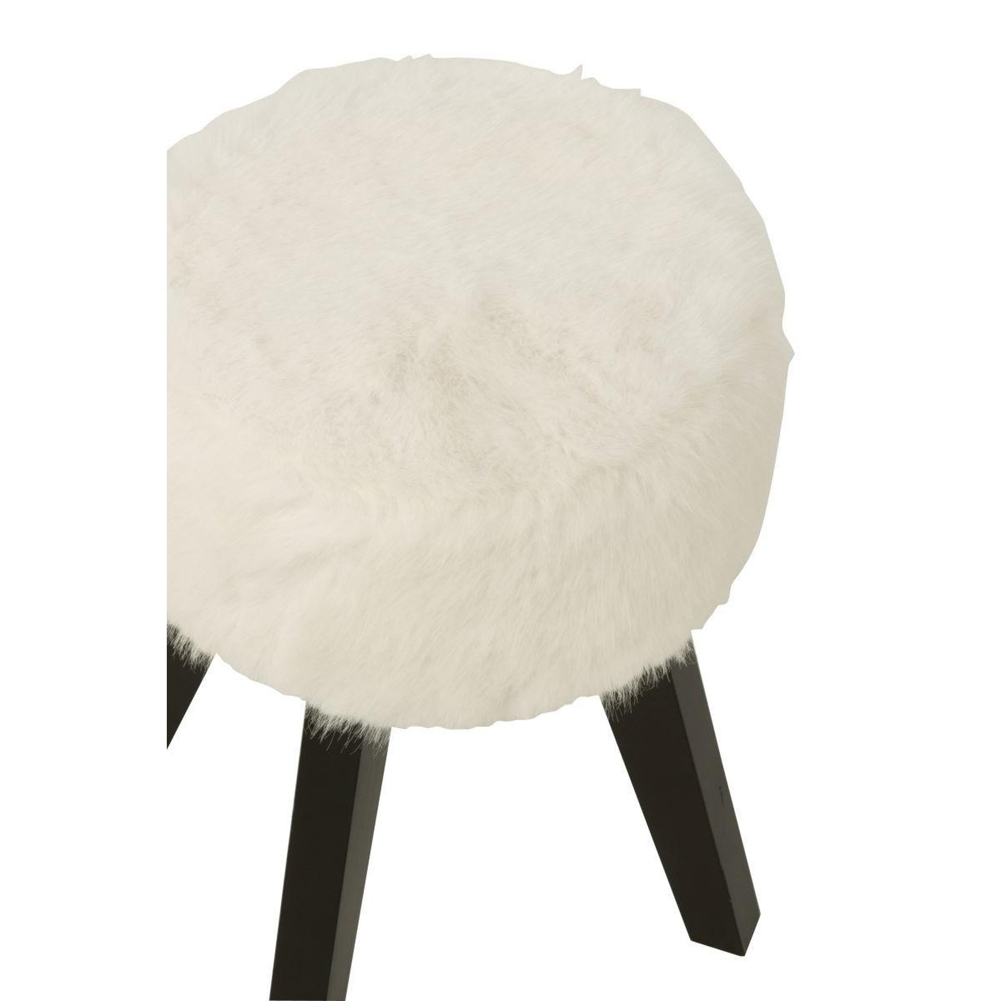 Voir la diapositive 2 : J-LINE Tabouret imitation fourrure  bun  30cm blanc