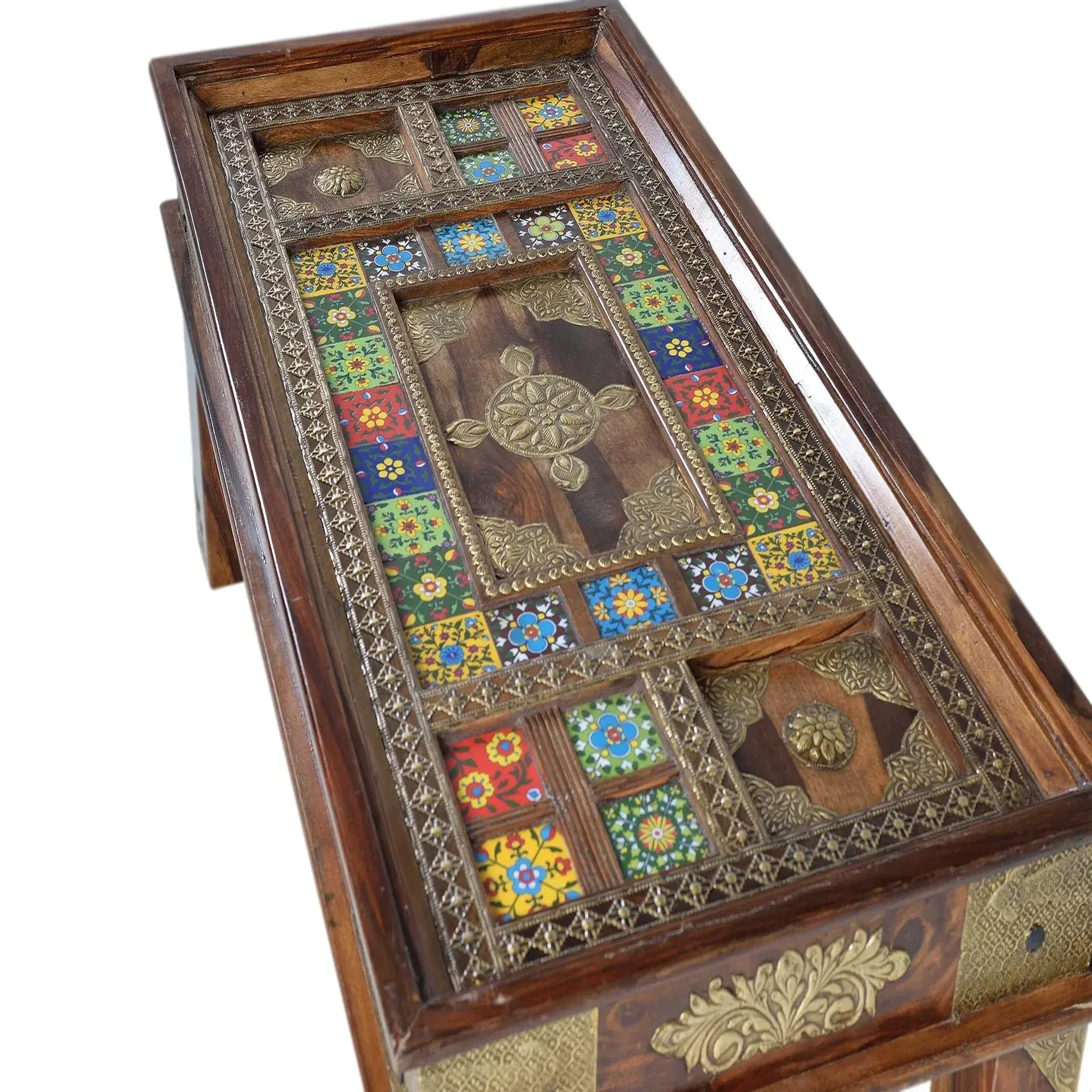 Voir la diapositive 4 : GINER Y COLOMER SL Table basse en bois de palissandre 120 cm style artisanal ethnique