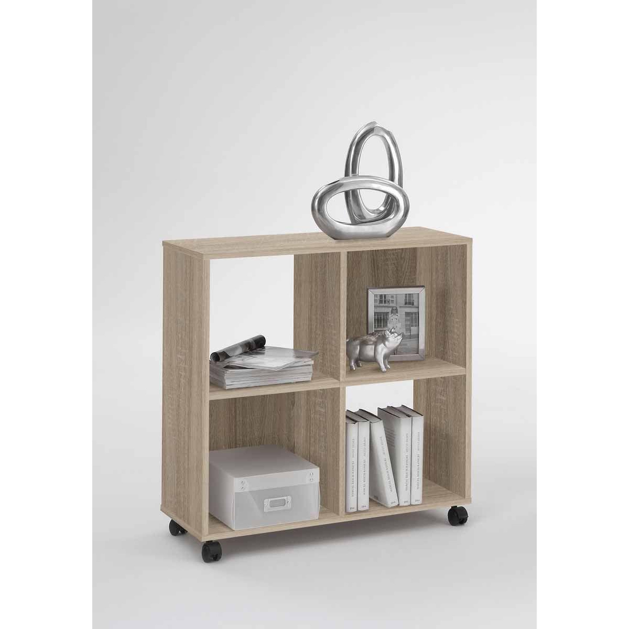Voir la diapositive 3 : Paris Prix Étagère 4 cases design  timpa  78cm naturel