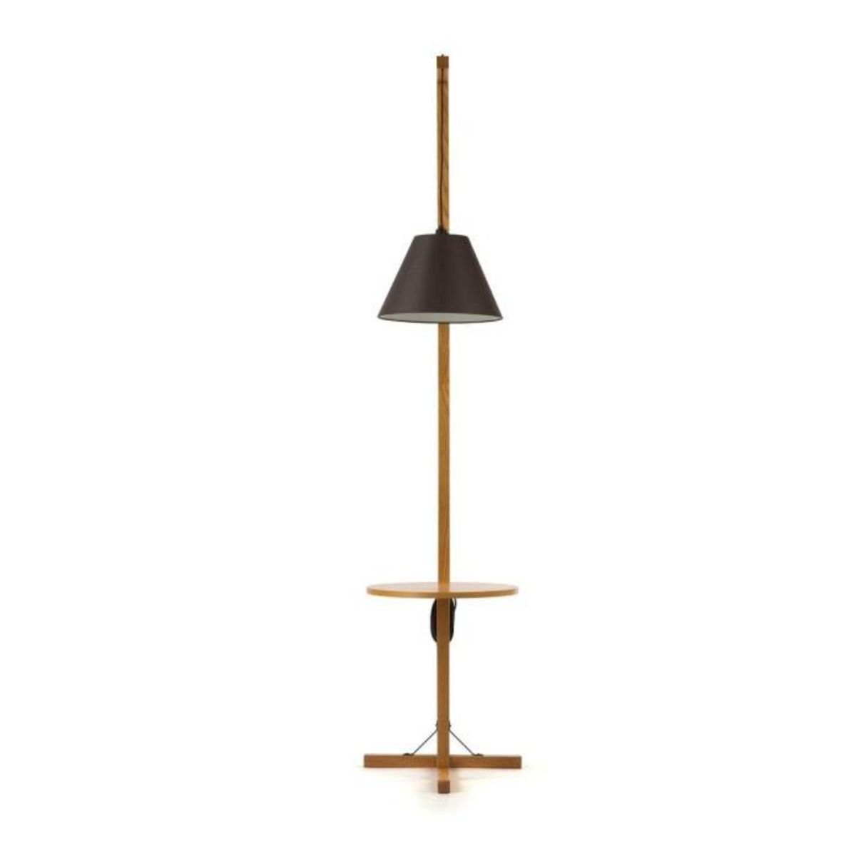 Paris Prix Lampadaire Design avec Table d'Appoint  Floor  199cm Chêne & Noir