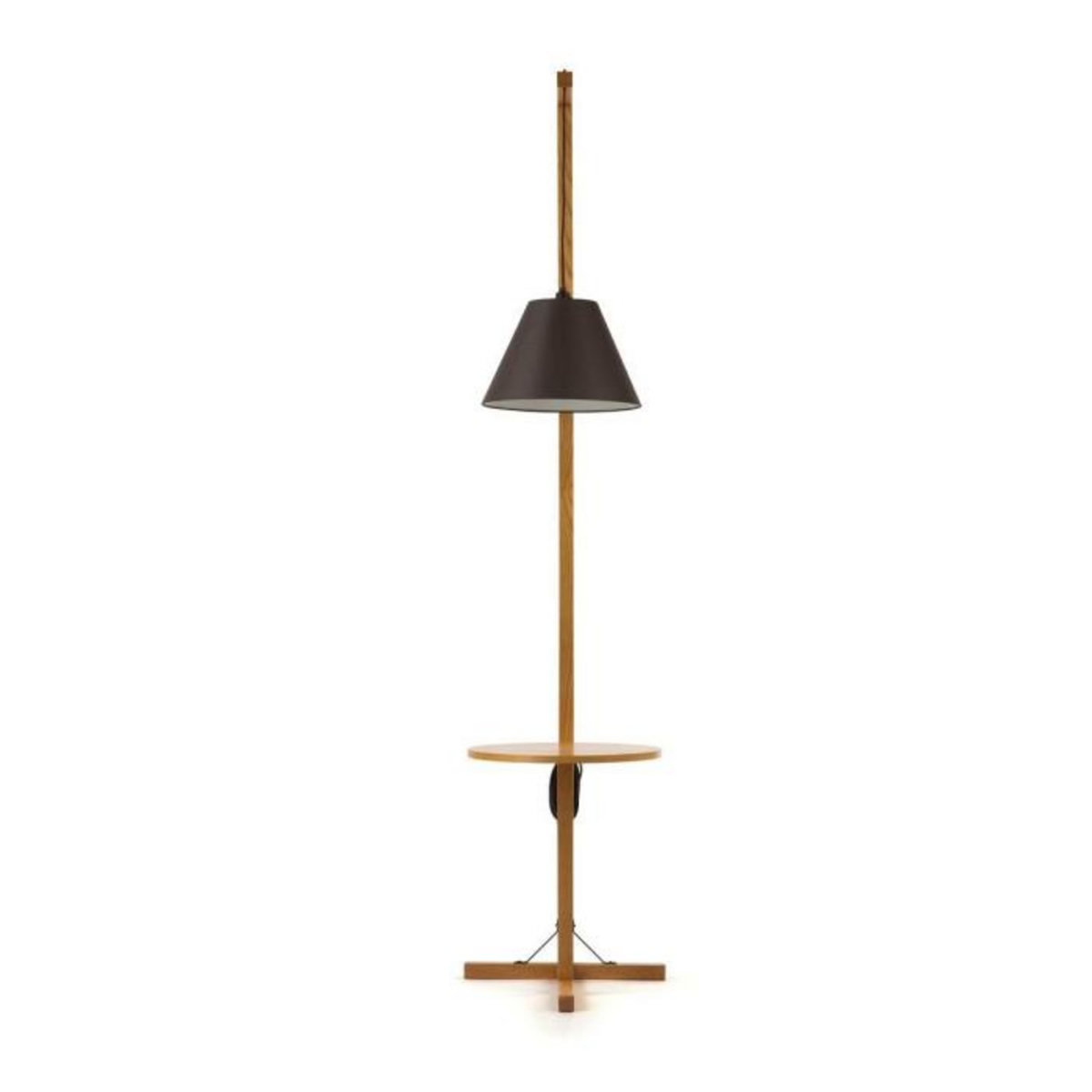 Paris Prix Lampadaire Design avec Table d'Appoint  Floor  199cm Chêne & Noir