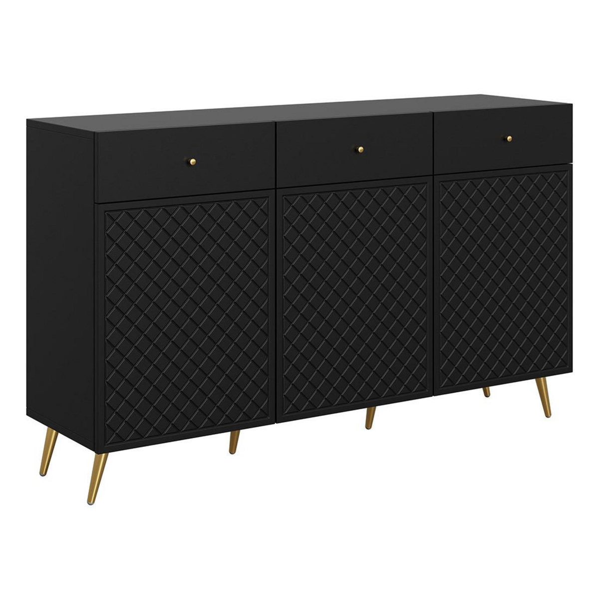 BEST MOBILIER Sorolla - buffet bas - 3 portes et 3 tiroirs - 150 cm