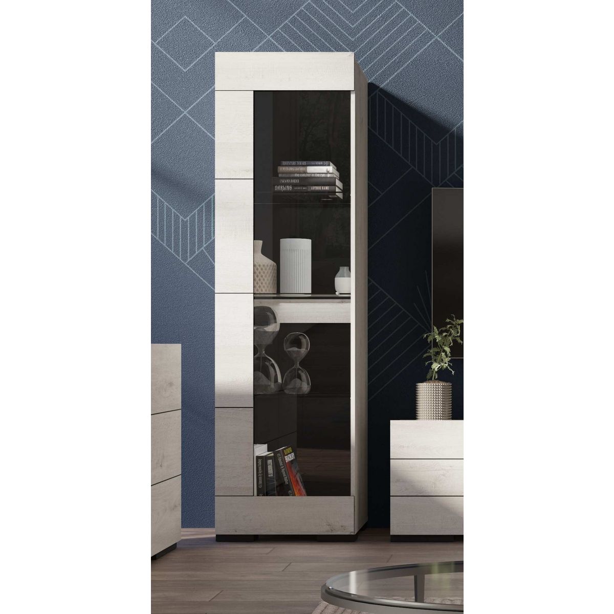 Vitrine 1 portes  LED inclus ALBA