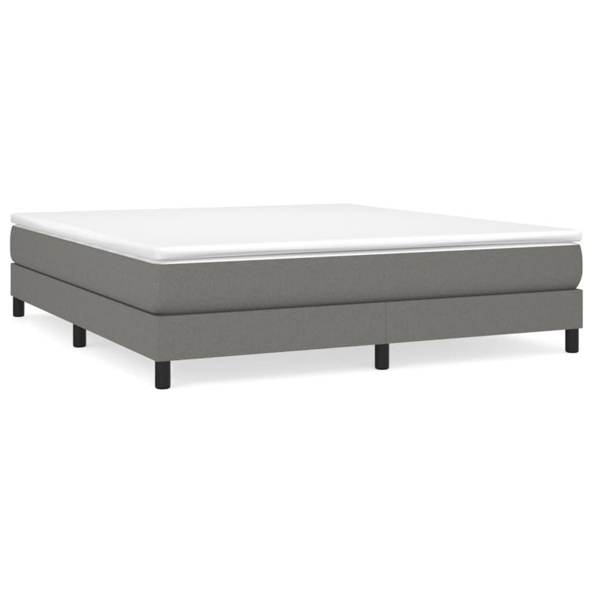 VIDAXL Sommier a lattes de lit avec matelas Gris fonce 180x200cm Tissu