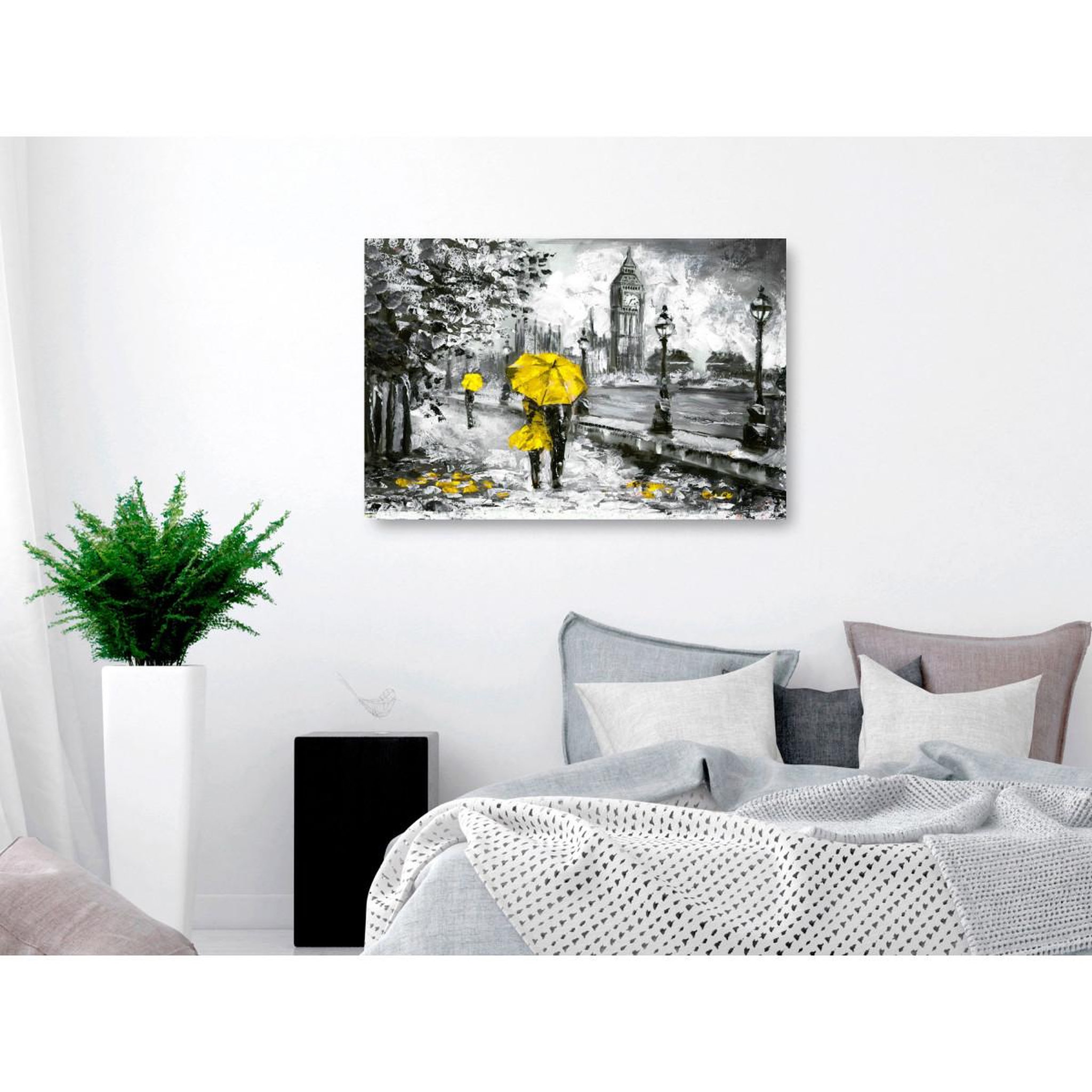 Voir la diapositive 2 : Paris Prix Tableau Imprimé  Walk in London Wide Yellow
