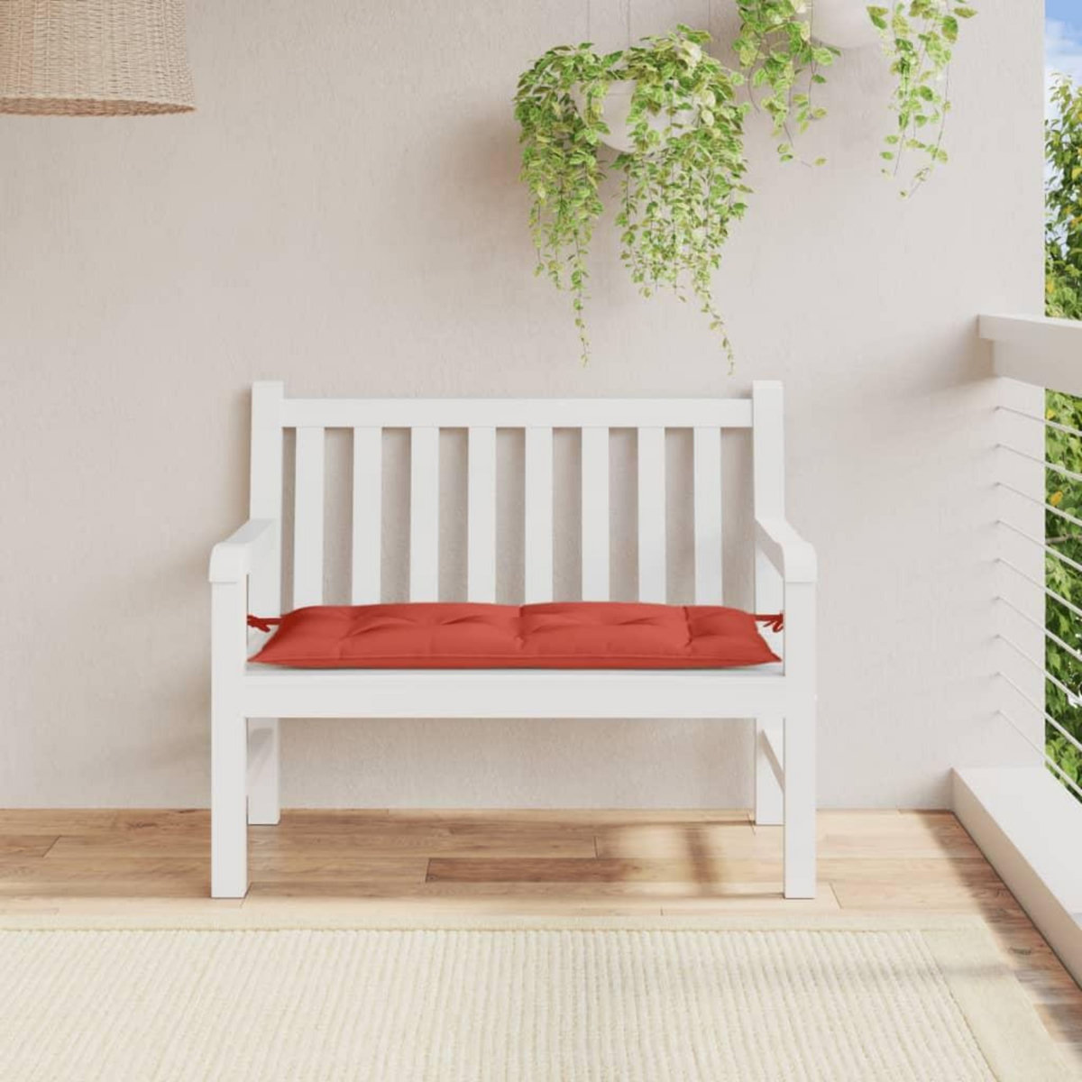 VIDAXL Coussin de banc de jardin rouge melange 100x50x7 cm tissu