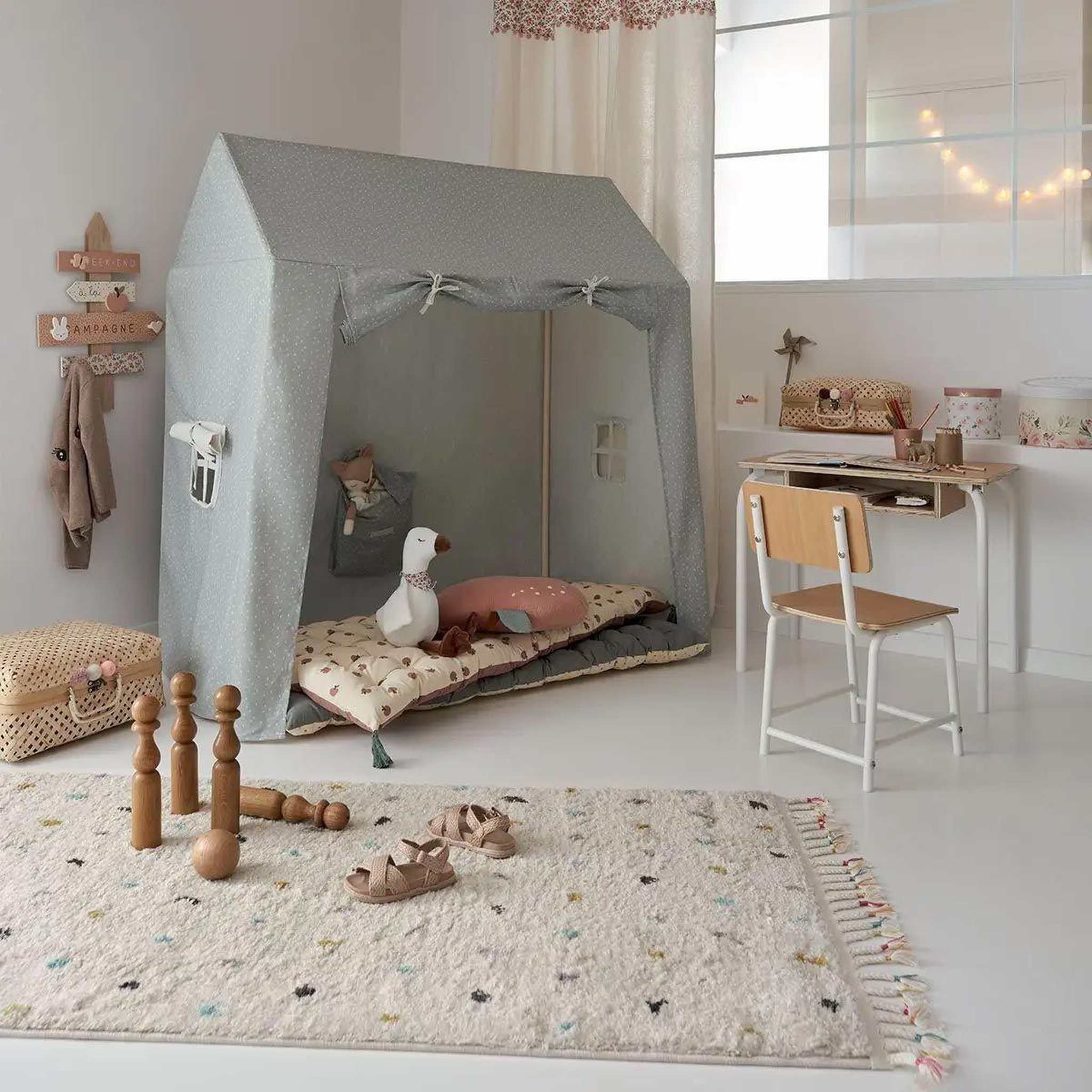 Voir la diapositive 5 : Atmosphera Kids Lot de 2 Valises Déco  Campagne  38cm Beige