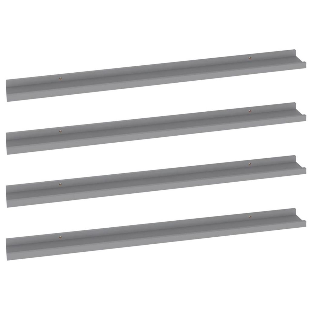 VIDAXL Etageres murales 4 pcs Gris 100x9x3 cm
