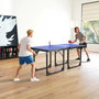 Voir la diapositive 2 : HOMCOM Table de ping-pong tennis de table pliable compacte pieds de nivellement antidérapants acier noir MDF bleu