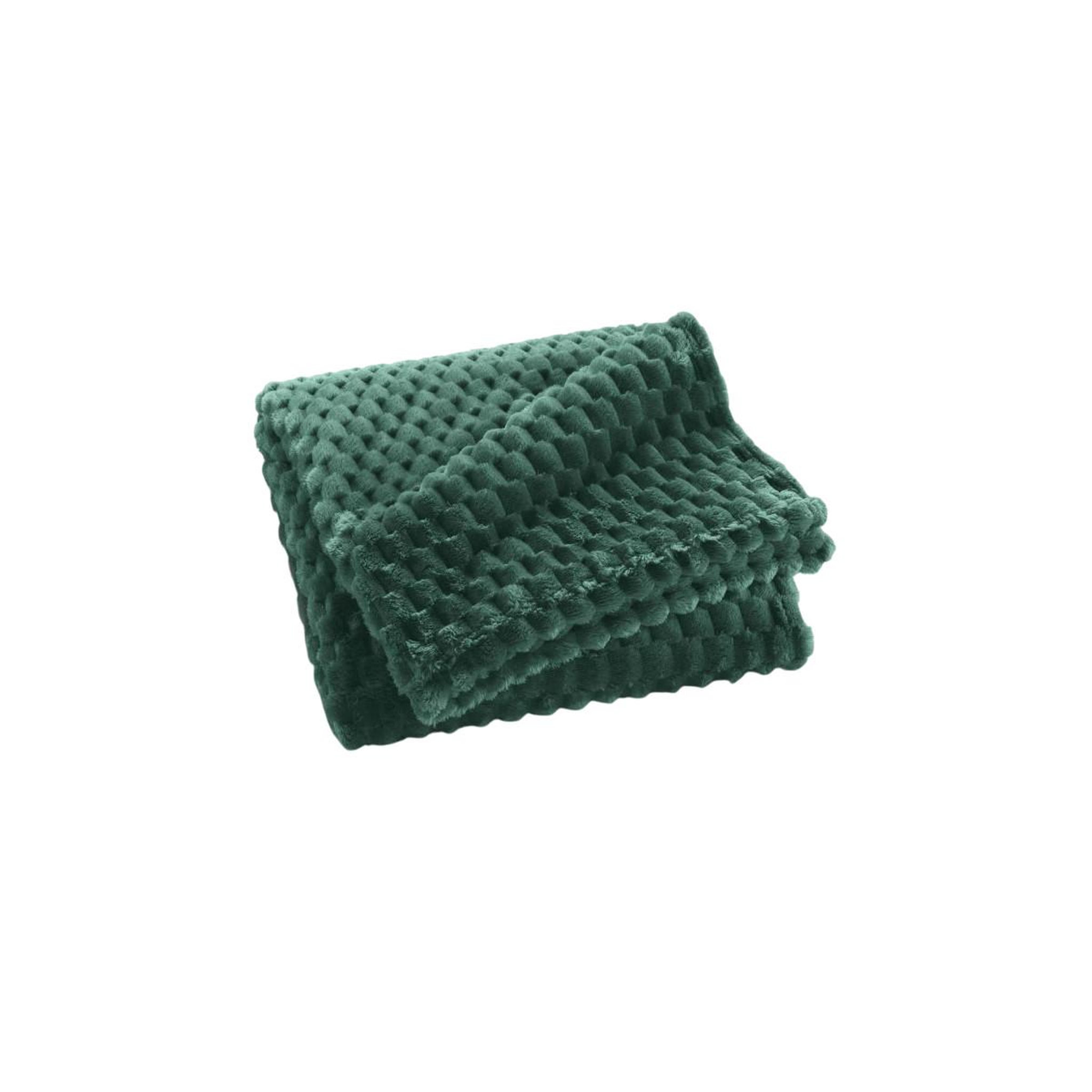 Douceur d'Intérieur Plaid flanelle en relief  mini frosty  125x150cm vert cèdre