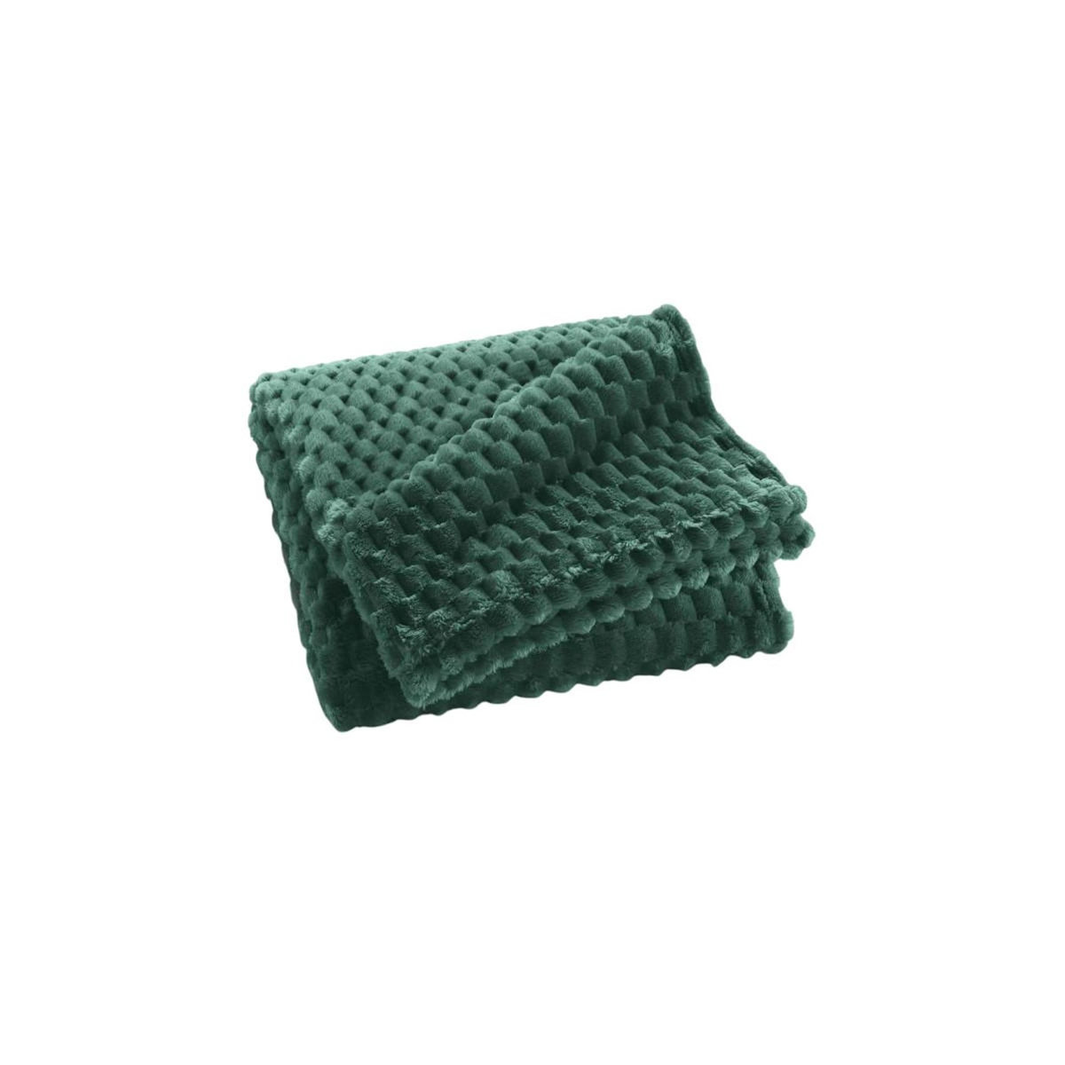 Paris Prix Plaid Flanelle en Relief  Mini Frosty  125x150cm Vert Cèdre