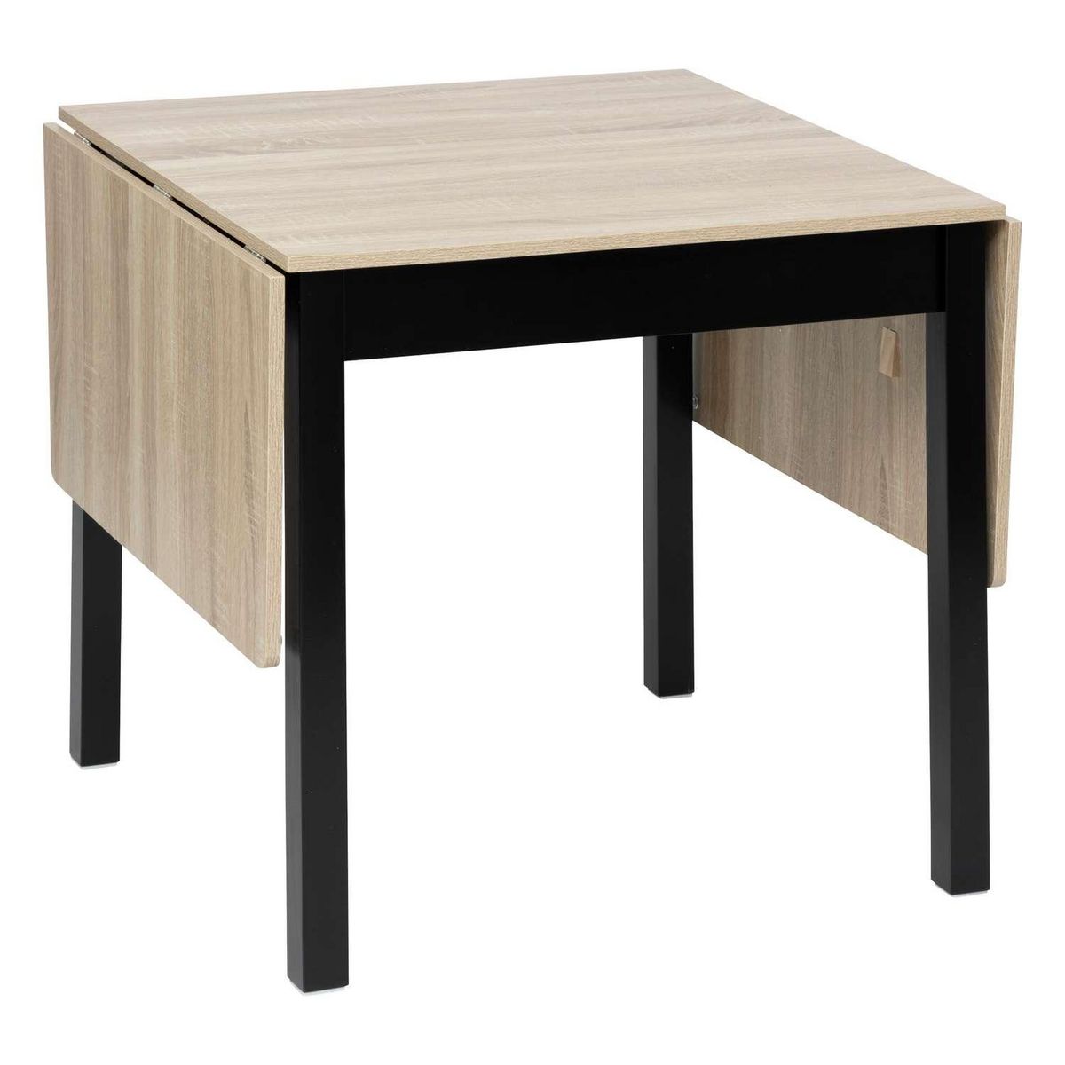 FIVE Table extensible 2 à 6 places en bois - Beige et noir