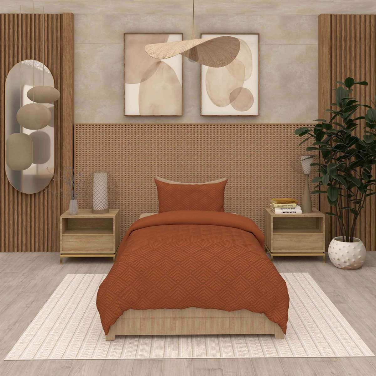 SOLEIL D'OCRE Parure housse de couette 3D microfibre GAIA, par Soleil d'Ocre