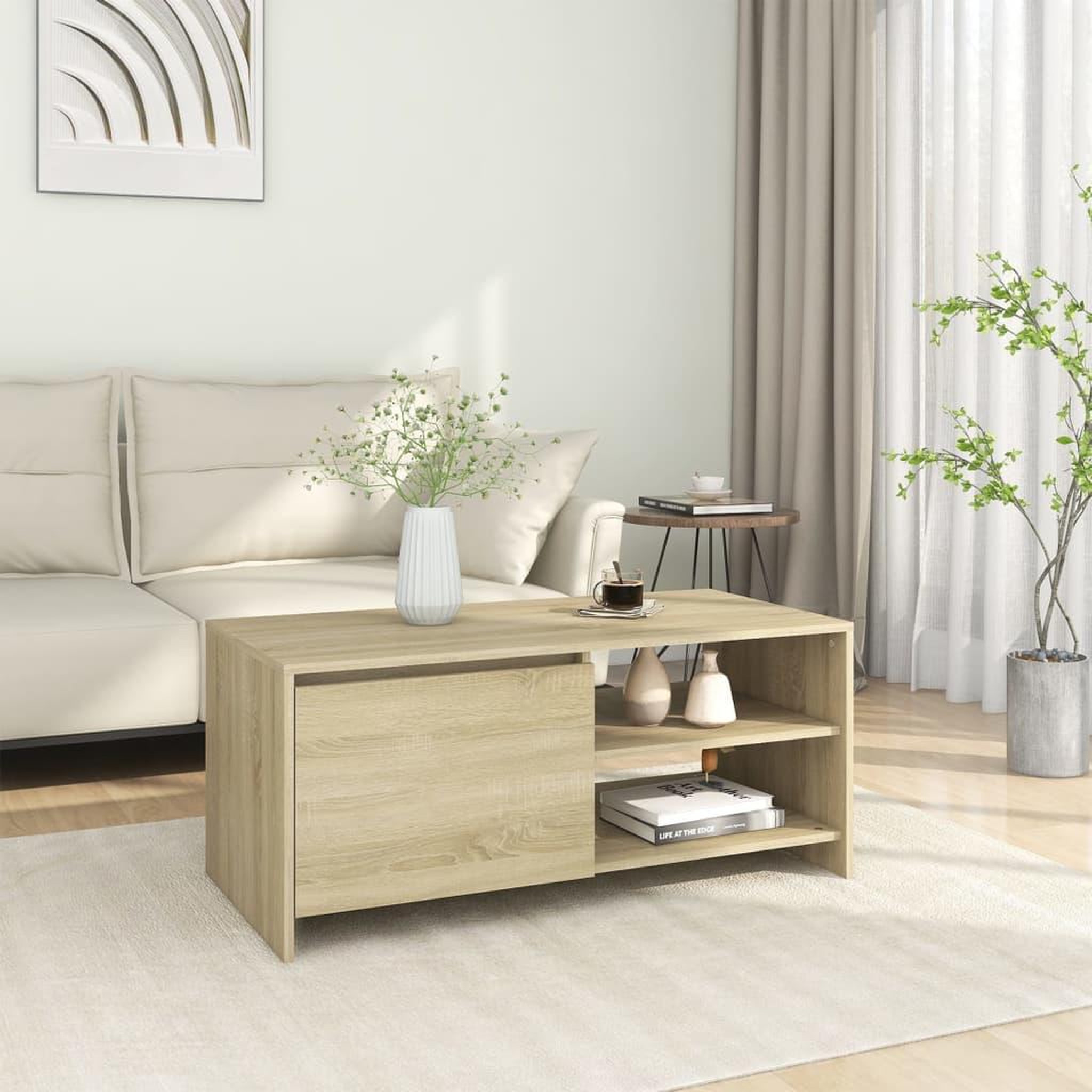 VIDAXL Table basse chene sonoma 102x50x45 cm bois d'ingenierie