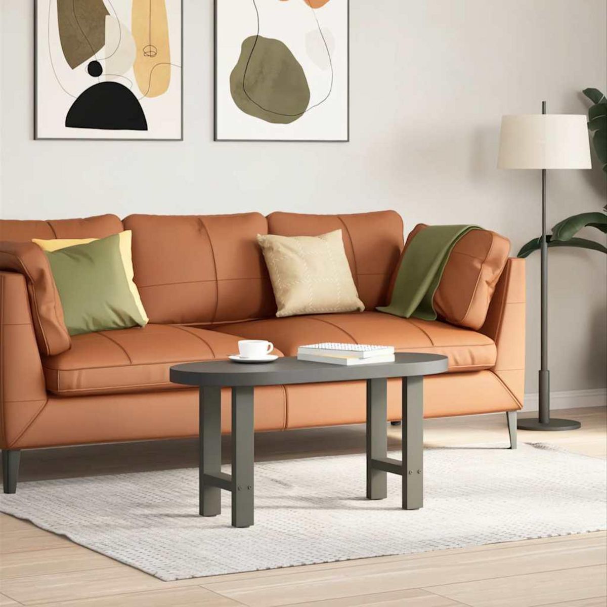 VIDAXL Pieds de table basse anthracite 2 pcs 38x(42-43) cm acier