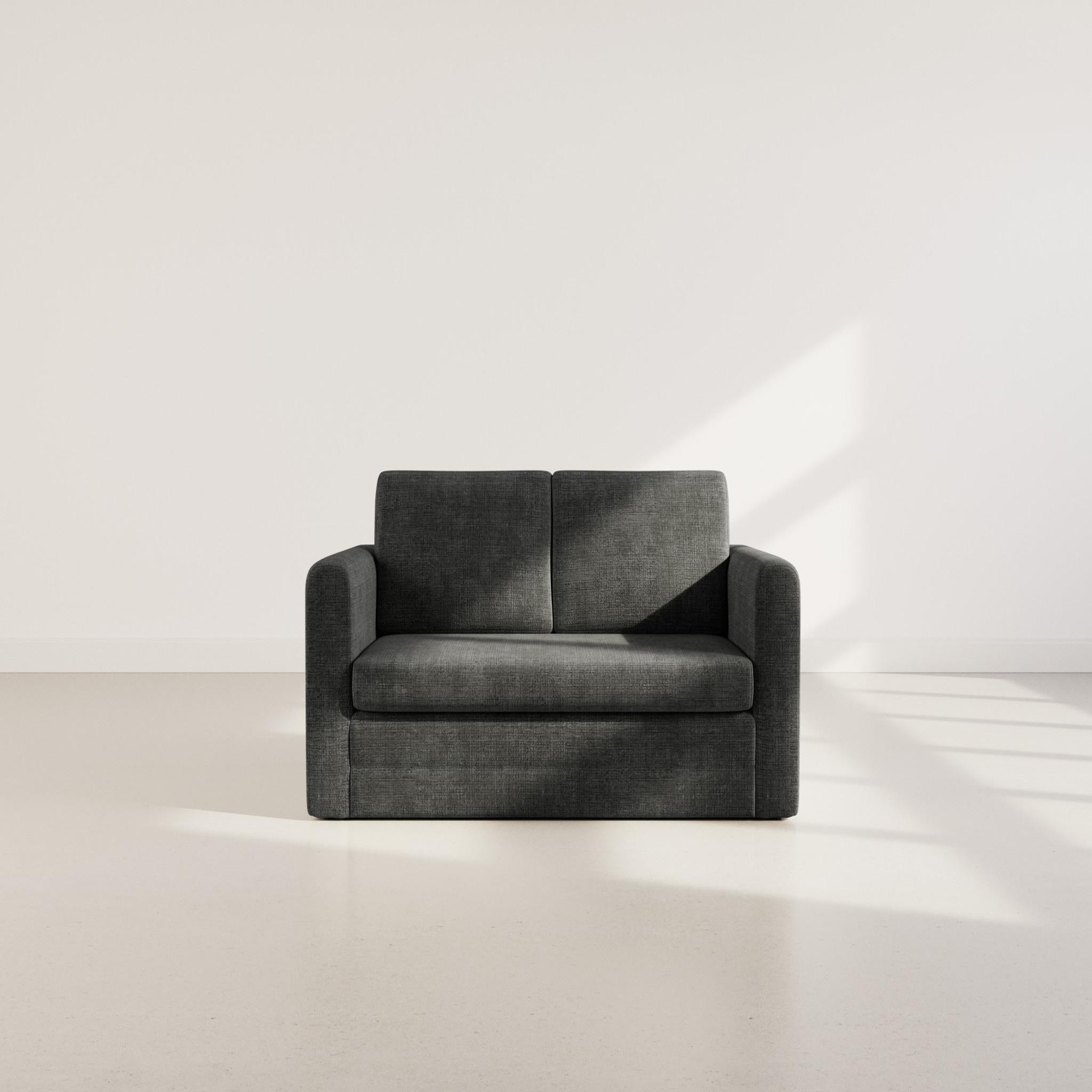 Voir la diapositive 2 : BEST MOBILIER Marilia - canapé 2 places convertible déplimousse en velours texturé