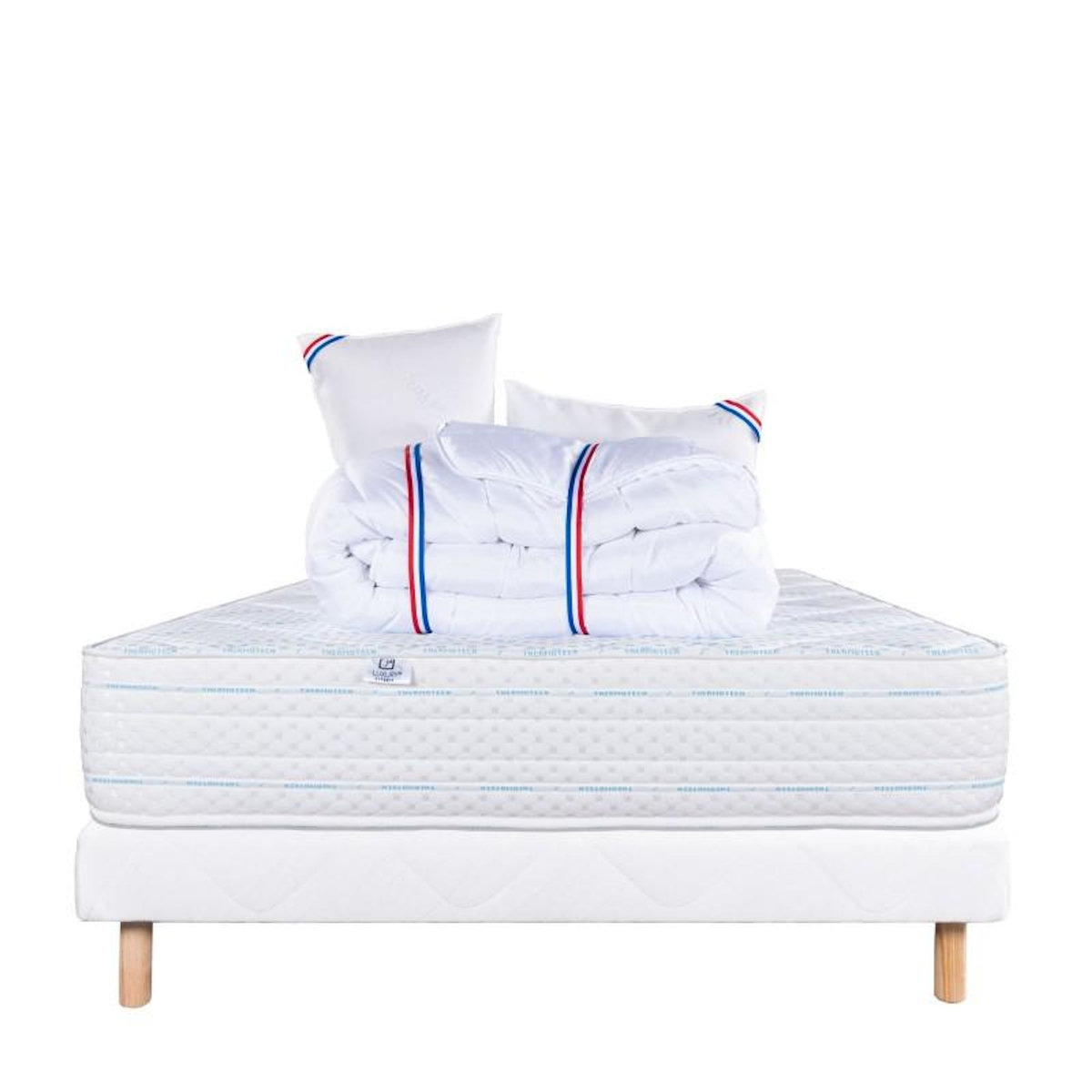 LUXURY LITERIE Ensemble literie mousse, Thermotec Ferme, Blanc