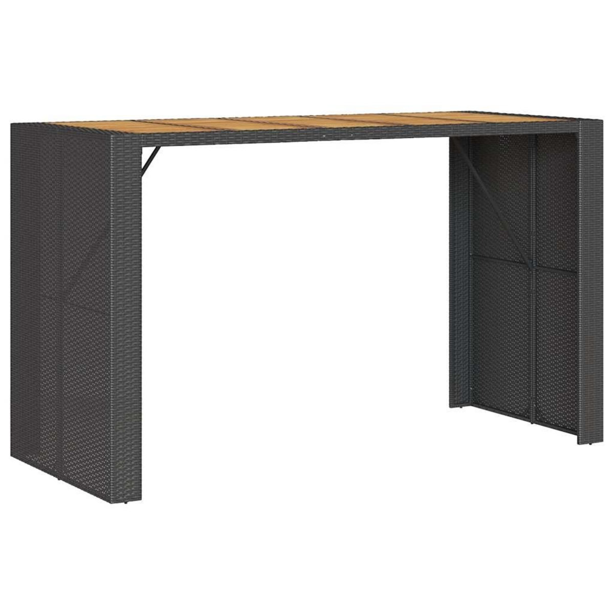 VIDAXL Ensemble de bar de jardin 7 pcs avec coussins noir poly rotin