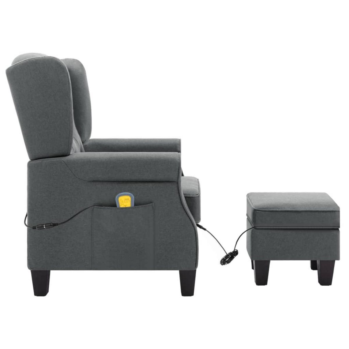 VIDAXL Fauteuil de massage avec repose-pied Gris clair Tissu