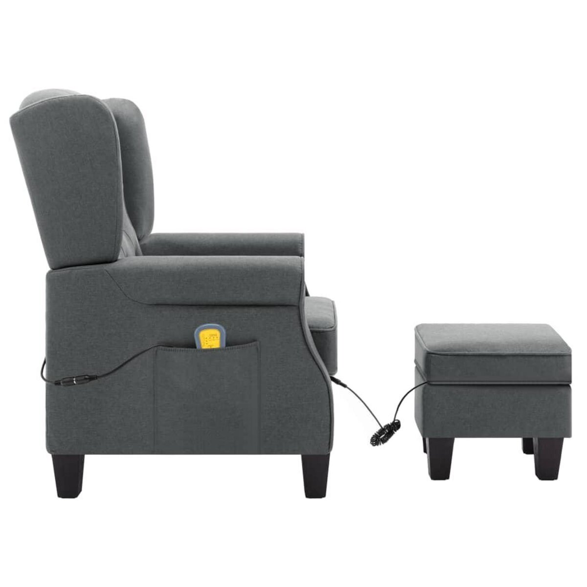 VIDAXL Fauteuil de massage avec repose-pied Gris clair Tissu