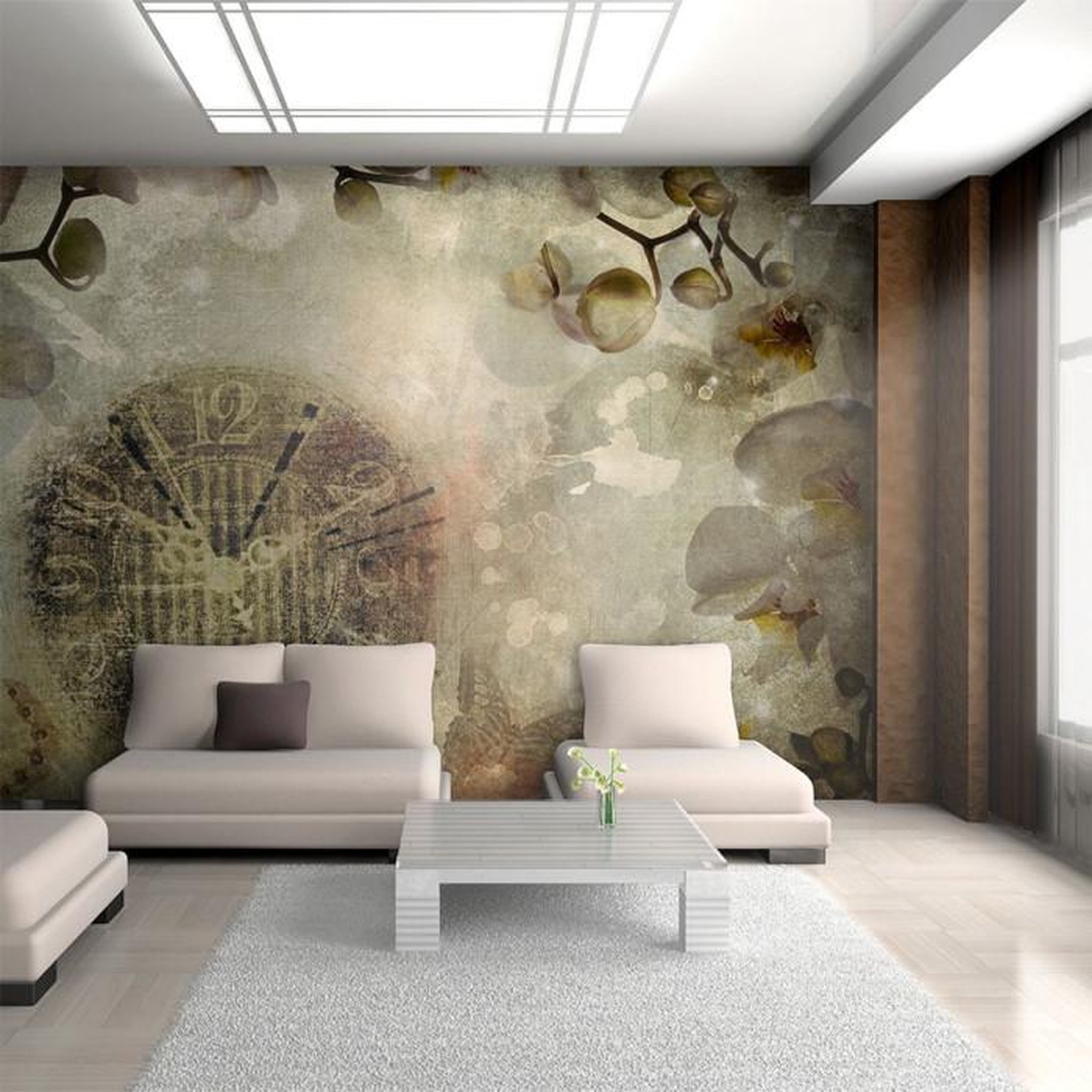 Paris Prix Papier Peint  Horloge Vintage. Coloris disponibles : Multicolore