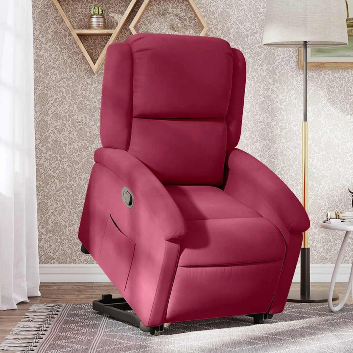 VIDAXL Fauteuil inclinable Rouge bordeaux Velours