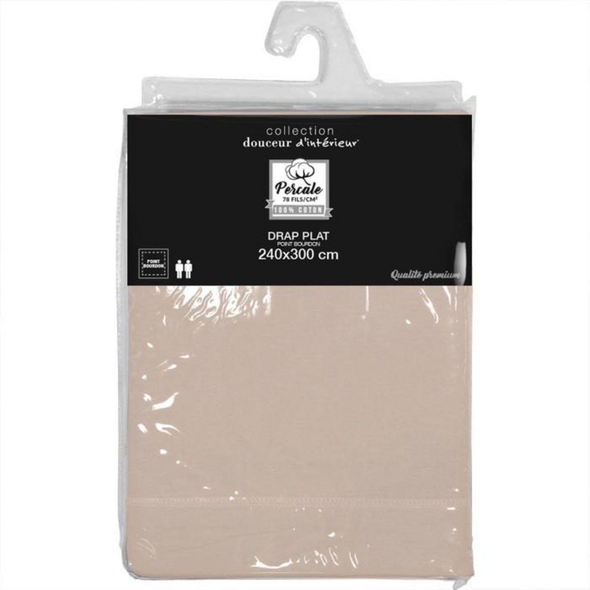 Paris Prix Drap Plat  Percaline  240x300cm Naturel