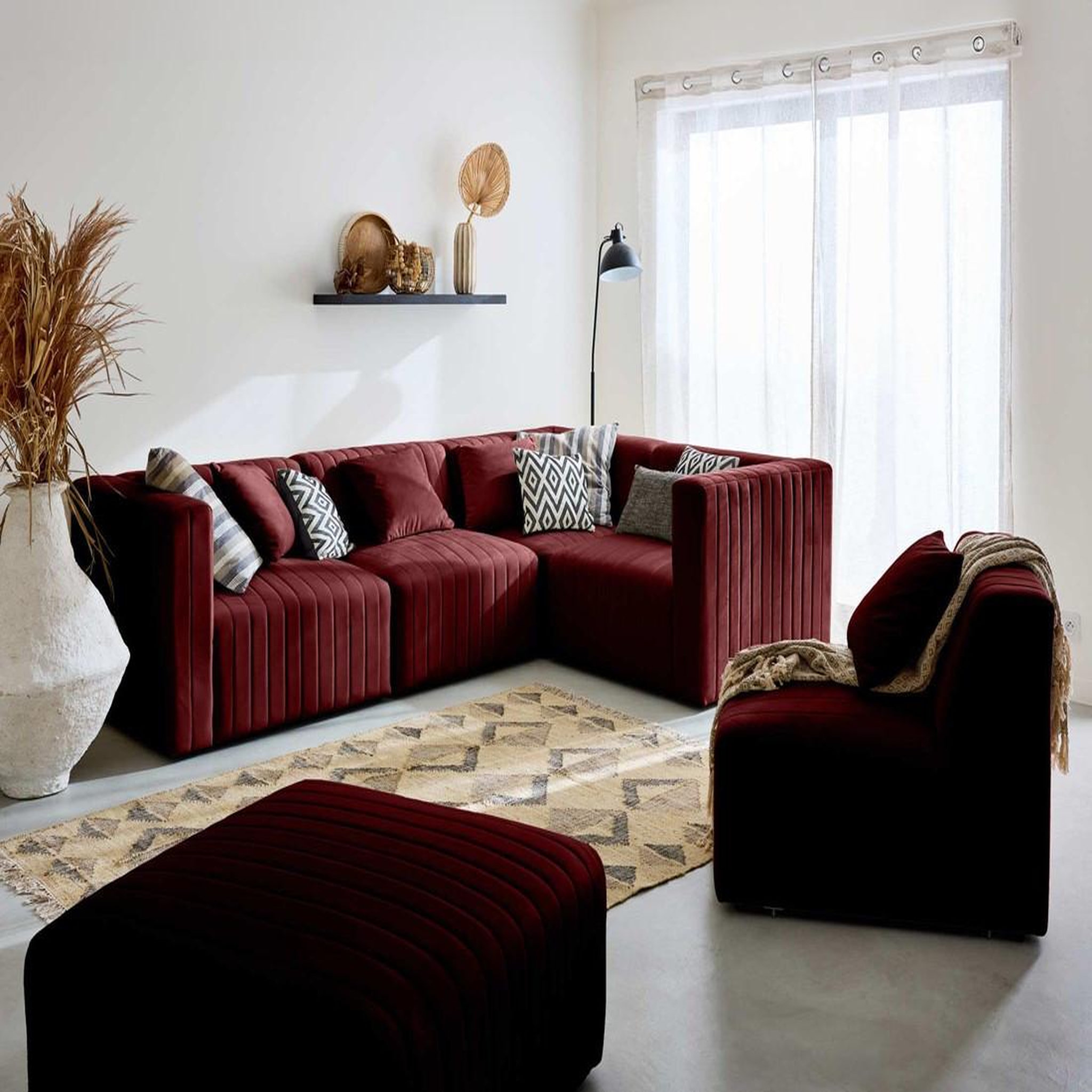 Voir la diapositive 2 : LISA DESIGN Nova - module d'assise gauche - en velours