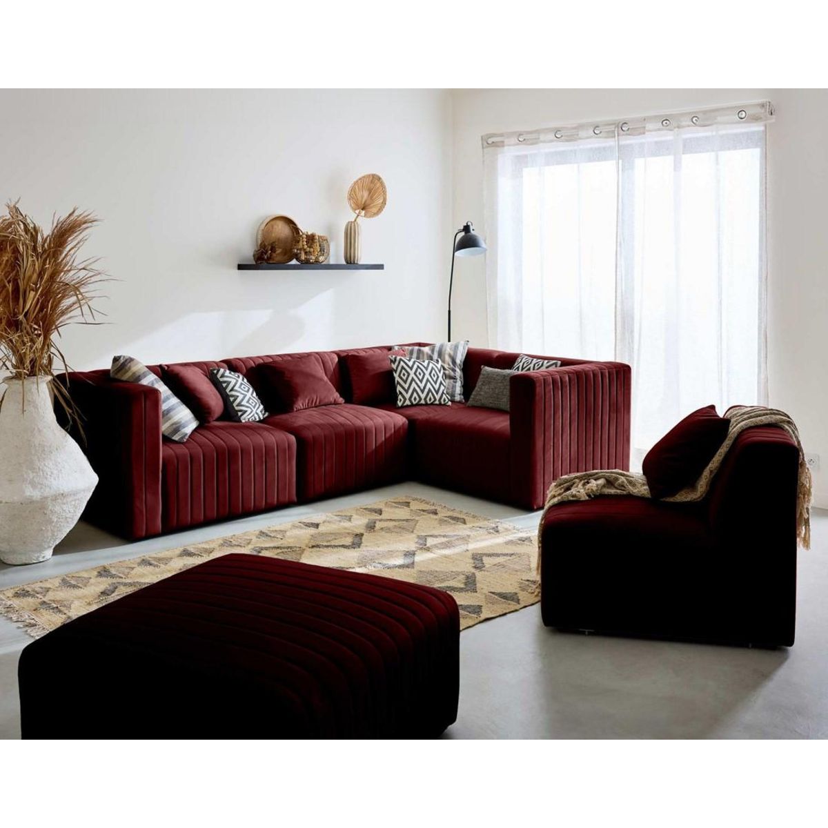 LISA DESIGN Nova - module d'assise gauche - en velours