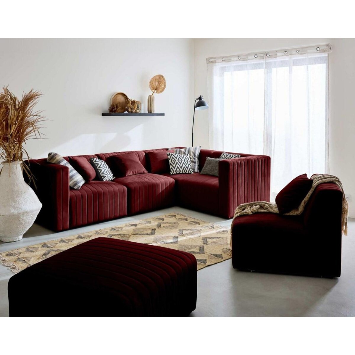 LISA DESIGN Nova - module d'assise gauche - en velours