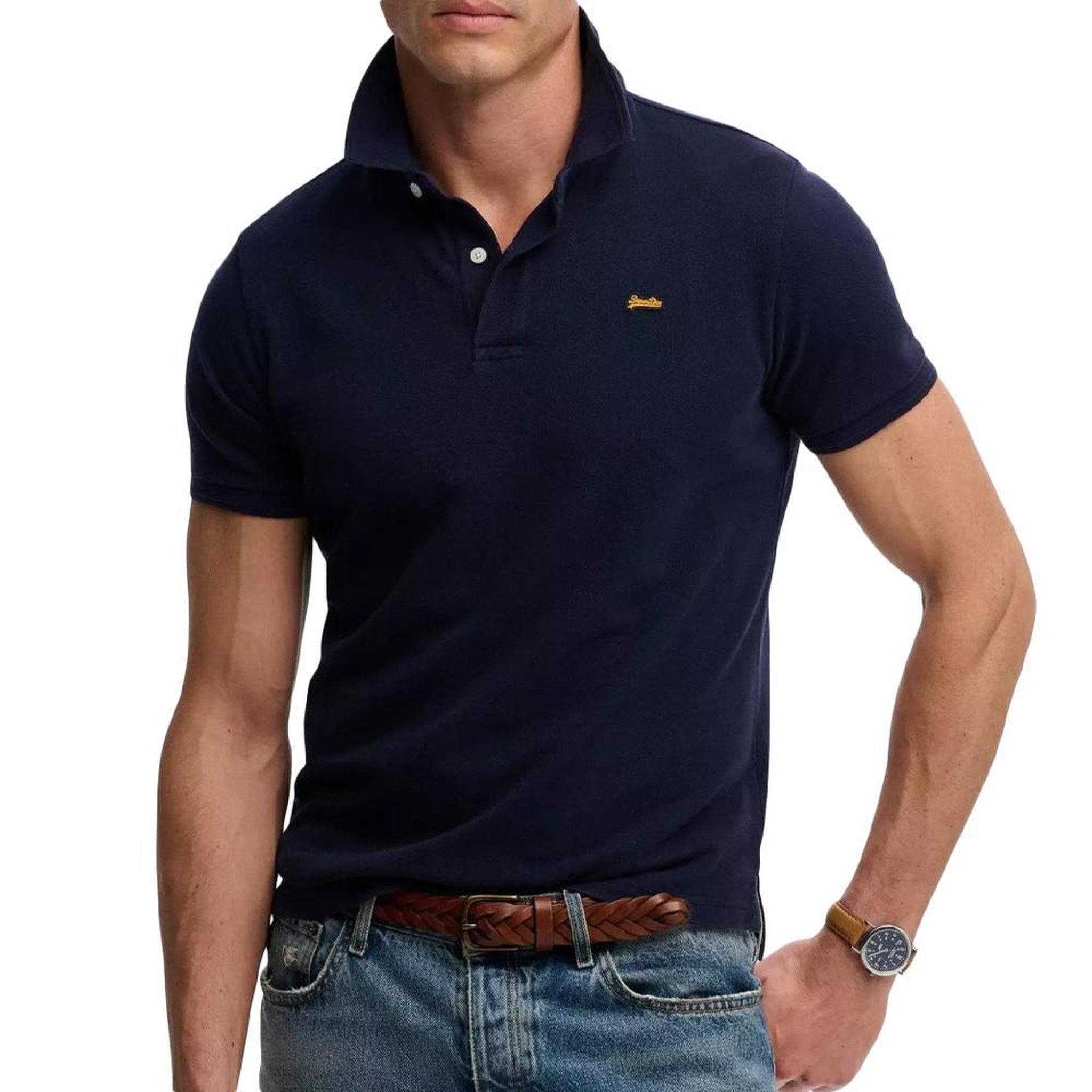 Voir la diapositive 1 : SUPERDRY Polo Marine Foncé Homme Superdry Classic Pique