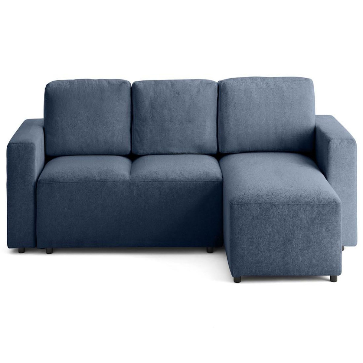 LISA DESIGN Livy - canapé d'angle réversible 4 places convertible avec coffre en velours texturé